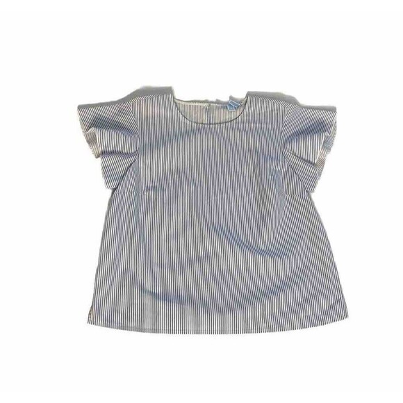 Draper James Cloister Stripe Flutter Top Blue With White Stripes Cotton Size 6 - Picture 6 of 16